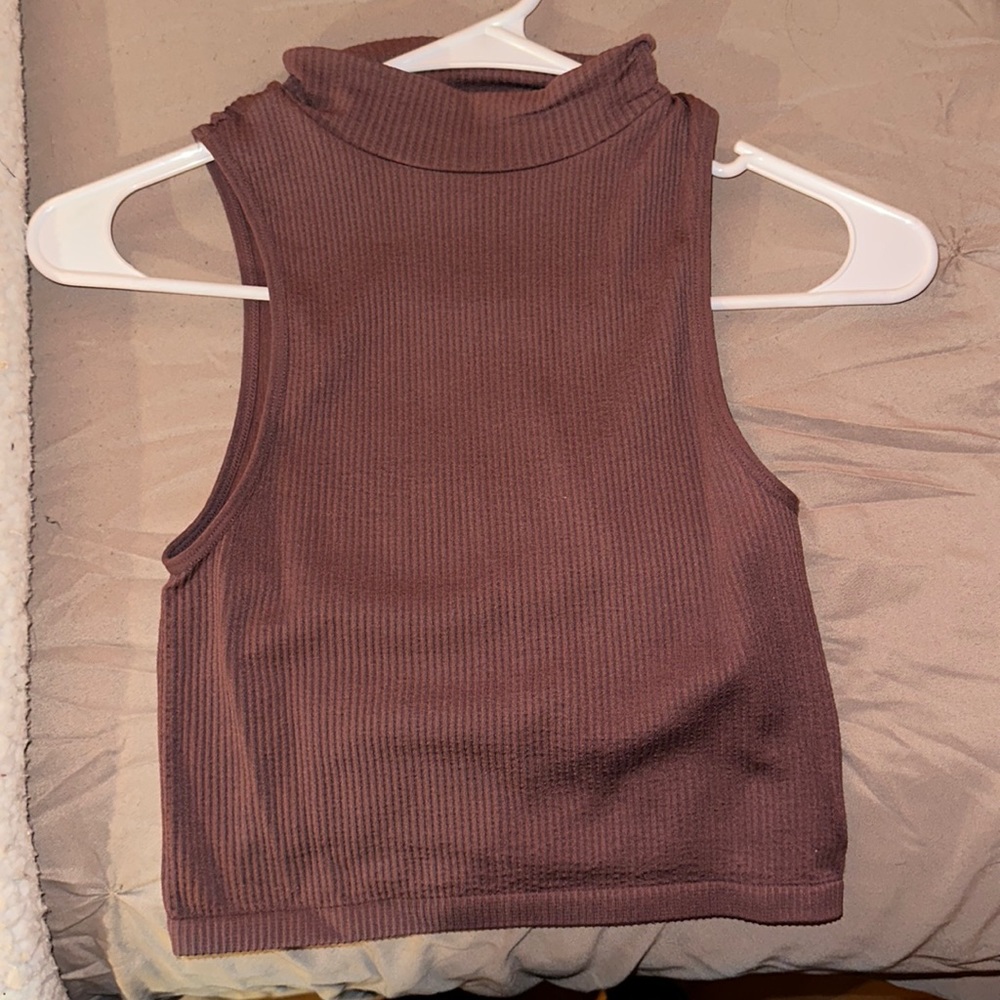 Zara high neck seamless ribbed crop top